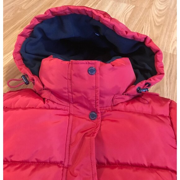 Tommy Hilfiger Womens Red Puffer Jacket Removable Hood XS 100% Polyester NEW - Picture 4 of 16